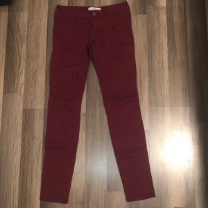 Hollister Burgundy Straight Leg Jean